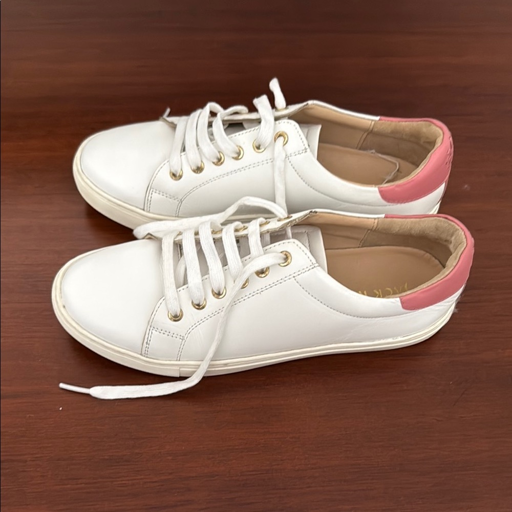 Jack Rogers Rory White and Pink Sneakers Sleek Design